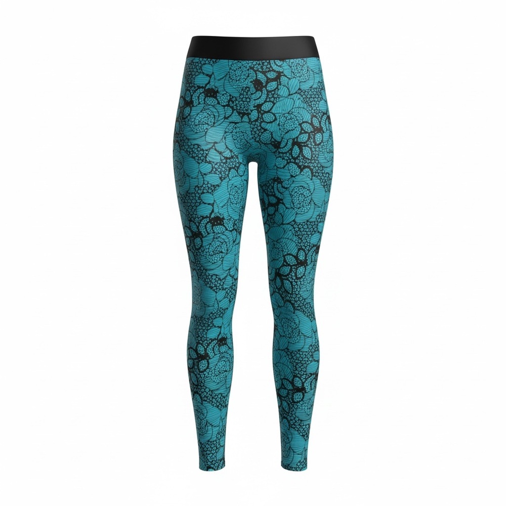 Candies Women’s Size M Juniors Teal Floral Print Leggings